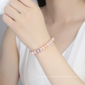 Multicolor 925 Sterling Silver Freshwater Pearl Chain Beaded Bracelets